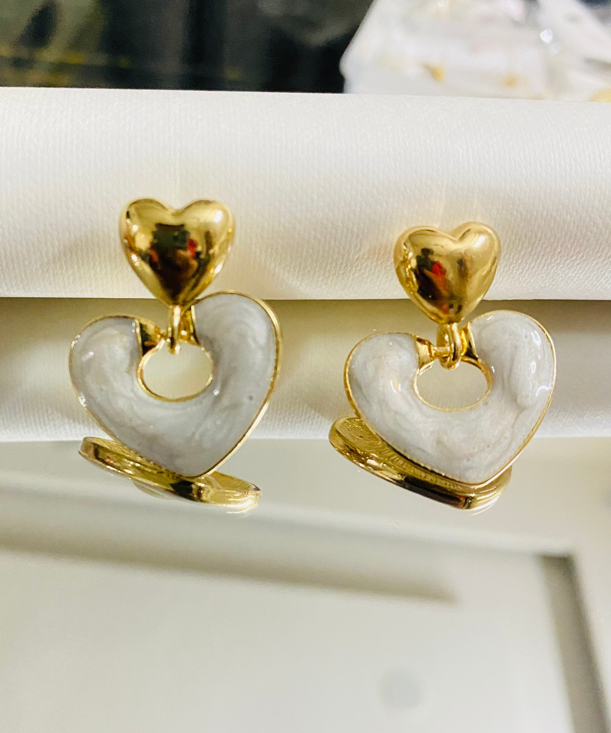 Heart Enamel Earrings