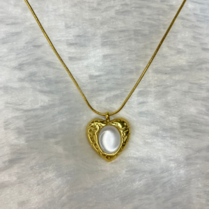 Heart Pendant with Marble Stone