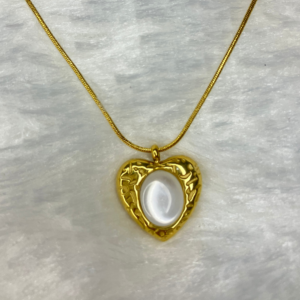 Heart Pendant with Marble Stone