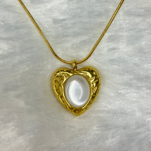 Heart Pendant with Marble Stone