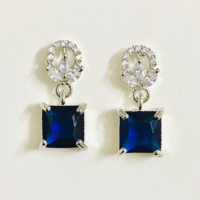 Emerald-Cut American Diamond Dangle Earrings