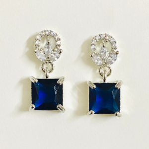 Emerald-Cut American Diamond Dangle Earrings